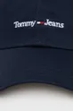 Tommy Jeans pamut baseball sapka sötétkék