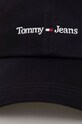 Бавовняна бейсболка Tommy Jeans AW0AW14596.PPYX чорний SS23