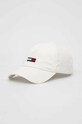 Tommy Jeans czapka z daszkiem bawełniana aplikacja biały AW0AW14594.PPYX