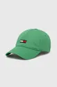 πράσινο Βαμβακερό καπέλο του μπέιζμπολ Tommy Jeans Γυναικεία