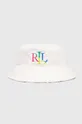 biały Lauren Ralph Lauren kapelusz dwustronny bawełniany Damski