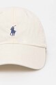 Бавовняна бейсболка Polo Ralph Lauren 211912843 бежевий SS25