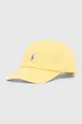 κίτρινο Βαμβακερό καπέλο του μπέιζμπολ Polo Ralph Lauren Γυναικεία