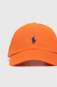 Βαμβακερό καπέλο του μπέιζμπολ Polo Ralph Lauren 211912843 πορτοκαλί SS25