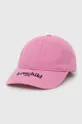 różowy Lovechild czapka z daszkiem bawełniana Damski