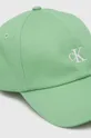 Παιδικό βαμβακερό καπέλο μπέιζμπολ Calvin Klein Jeans πράσινο
