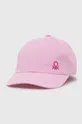 ροζ Παιδικό βαμβακερό καπέλο μπέιζμπολ United Colors of Benetton Για κορίτσια
