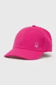 рожевий Дитяча бавовняна кепка United Colors of Benetton Для дівчаток