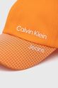 Dětská bavlněná kšiltovka Calvin Klein Jeans oranžová