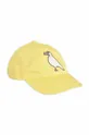 żółty Mini Rodini czapka z daszkiem bawełniana dziecięca Dziecięcy