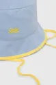 голубой Детская двусторонняя хлопковая шляпа United Colors of Benetton