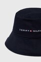 Dječji pamučni šešir Tommy Hilfiger AU0AU01625.PPYX mornarsko plava SS23