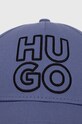 HUGO czapka z daszkiem bawełniana 50484563 fioletowy SS23