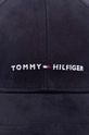 Βαμβακερό καπέλο του μπέιζμπολ Tommy Hilfiger σκούρο μπλε