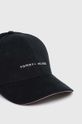 Βαμβακερό καπέλο του μπέιζμπολ Tommy Hilfiger μαύρο