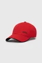 κόκκινο Βαμβακερό καπέλο του μπέιζμπολ BOSS BOSS GREEN Ανδρικά