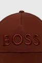 Βαμβακερό καπέλο του μπέιζμπολ BOSS καφέ