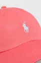 Βαμβακερό καπέλο του μπέιζμπολ Polo Ralph Lauren ροζ