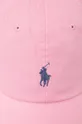 Polo Ralph Lauren czapka z daszkiem bawełniana 710667709 różowy AW24