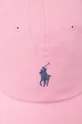 Хлопковая кепка Polo Ralph Lauren розовый