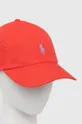 Bombažna bejzbolska kapa Polo Ralph Lauren rdeča