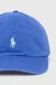 Pamučna kapa sa šiltom Polo Ralph Lauren plava