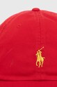 Bombažna bejzbolska kapa Polo Ralph Lauren 710892530 rdeča SS23