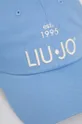Βαμβακερό καπέλο του μπέιζμπολ Liu Jo μπλε