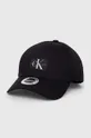 μαύρο Βαμβακερό καπέλο του μπέιζμπολ Calvin Klein Jeans Ανδρικά