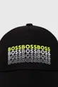 Βαμβακερό καπέλο του μπέιζμπολ BOSS BOSS GREEN μαύρο