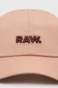 G-Star Raw czapka z daszkiem bawełniana różowy
