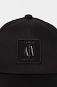 Armani Exchange czapka z daszkiem bawełniana 954219.CC812 czarny AW23