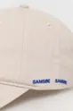 Samsoe Samsoe czapka z daszkiem bawełniana beżowy