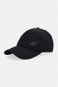 Bavlněná baseballová čepice 4F bavlna černá 4FSS23ACABM126