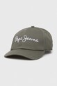 Pepe Jeans czapka z daszkiem bawełniana Wally aplikacja zielony PM040522.758