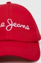 Pepe Jeans czapka z daszkiem bawełniana Wally czerwony