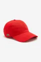 κόκκινο Βαμβακερό καπέλο του μπέιζμπολ Lacoste Ανδρικά