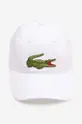 λευκό Βαμβακερό καπέλο του μπέιζμπολ Lacoste Ανδρικά