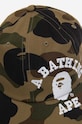 Bavlněná baseballová čepice A Bathing Ape zelená 001CPI801009M