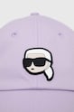 Doplnky Bavlnená šiltovka Karl Lagerfeld 230W3401 fialová