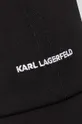 czarny Karl Lagerfeld czapka z daszkiem bawełniana