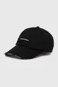 Βαμβακερό καπέλο του μπέιζμπολ Karl Lagerfeld μαύρο