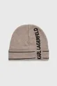 szary Karl Lagerfeld czapka z domieszką kaszmiru Unisex