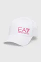 λευκό Βαμβακερό καπέλο του μπέιζμπολ EA7 Emporio Armani Unisex