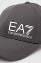 Akcesoria EA7 Emporio Armani czapka z daszkiem bawełniana 247088.CC010 szary