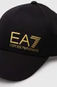 Bombažna bejzbolska kapa EA7 Emporio Armani črna