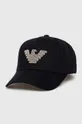 μαύρο Βαμβακερό καπέλο του μπέιζμπολ Emporio Armani Underwear Unisex