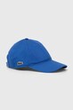 Βαμβακερό καπέλο του μπέιζμπολ Lacoste RK0440 μπλε SS25