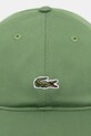 Lacoste czapka z daszkiem bawełniana RK0491 zielony SS26