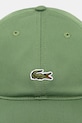 Lacoste czapka z daszkiem bawełniana RK0491 zielony SS26